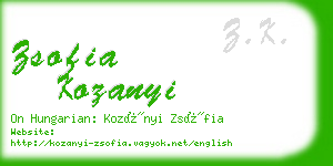 zsofia kozanyi business card